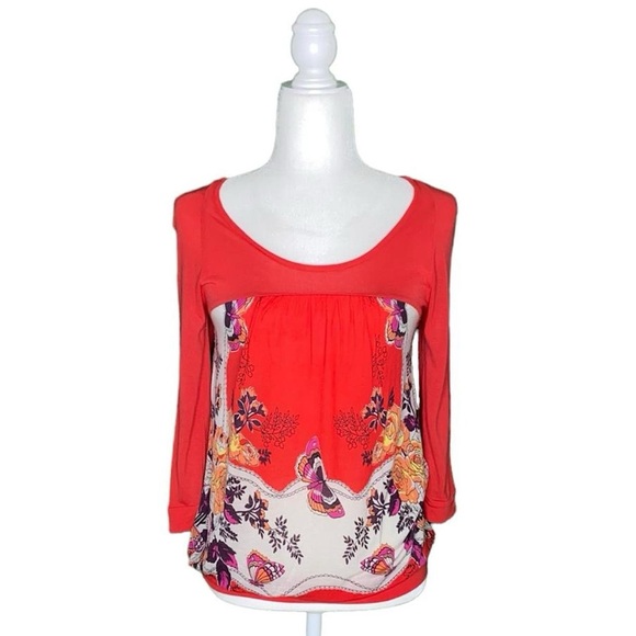 Free People Tops - FREE PEOPLE BUTTERFLY PRINT BLOUSE W/ BACK BUTTONS · SIZE M · NWOT